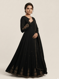 Black Mulchanderi Anarkali