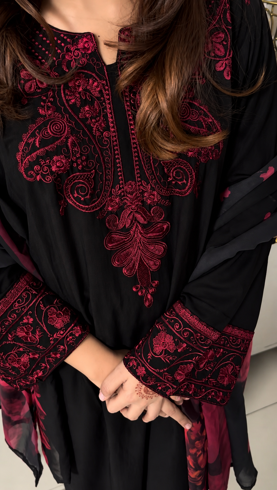 Soft rayon with organza dupatta