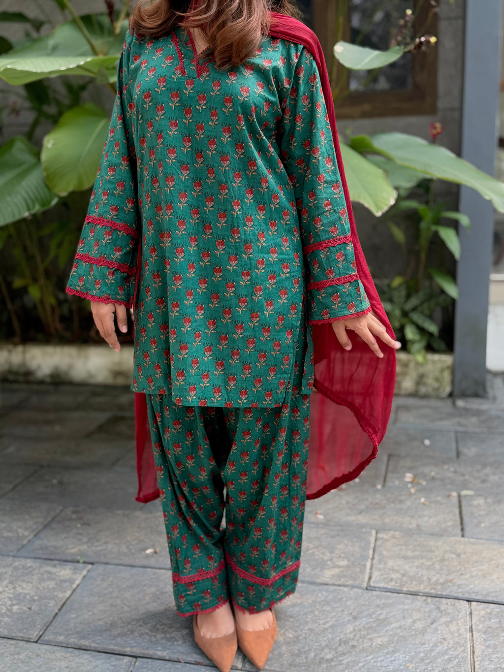Stitched cotton farshi set – affordable garments__