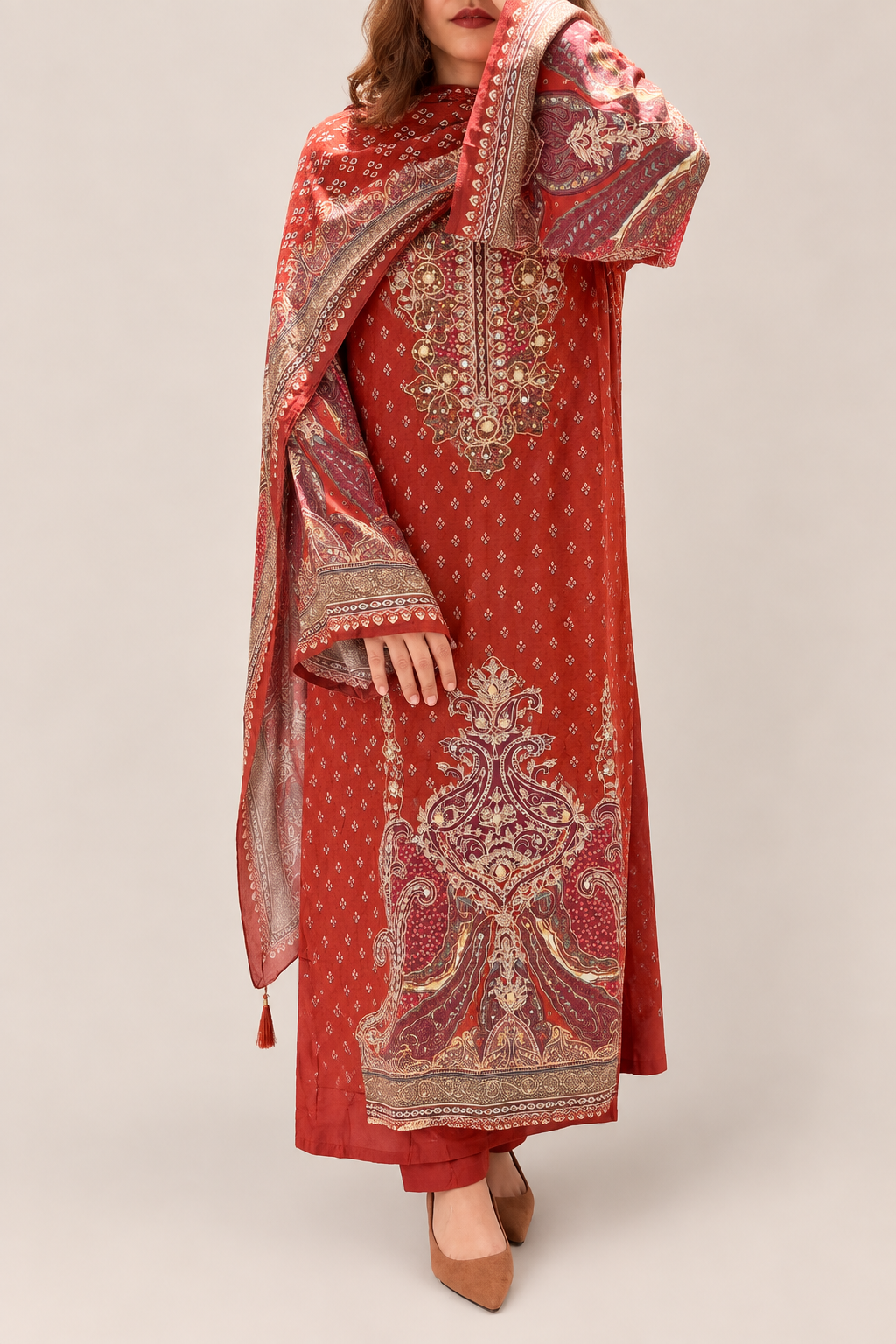 Red Muslin suit