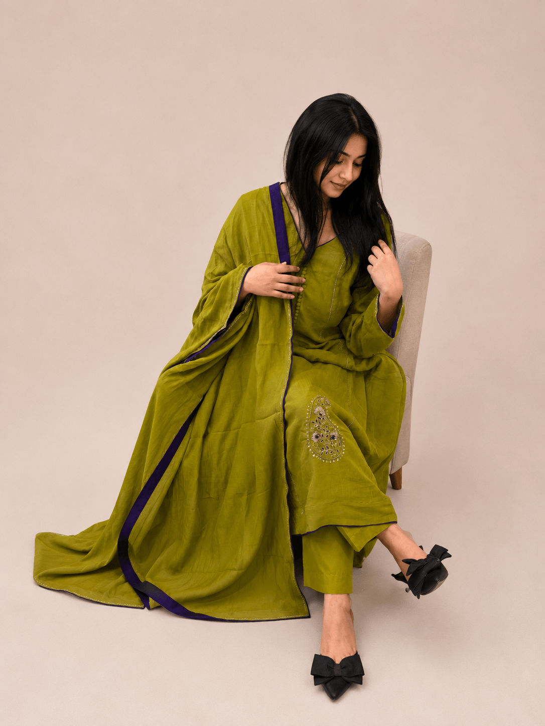 Mulchanderi Handworked Anarkali