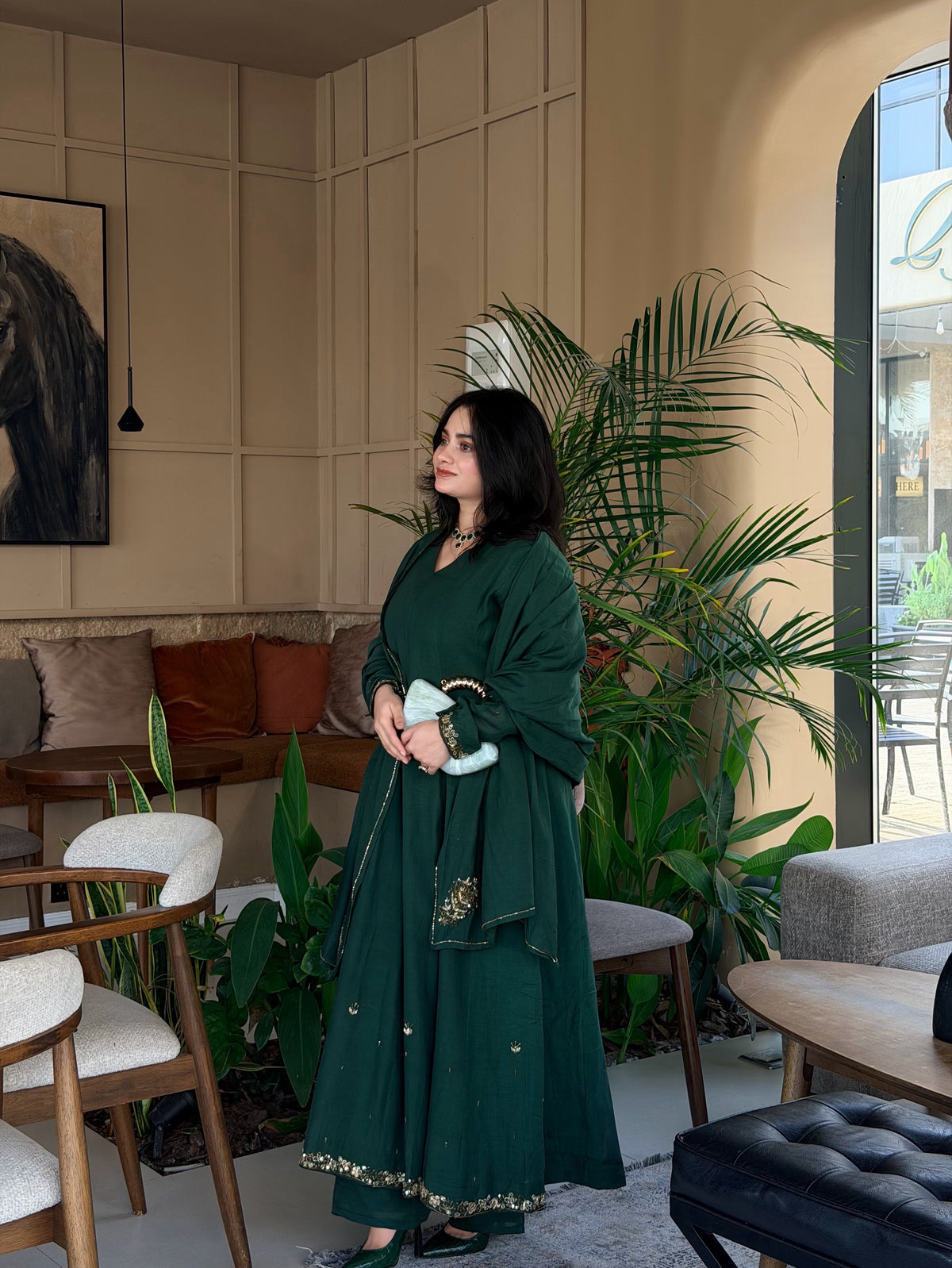 Emerald green Anarkali