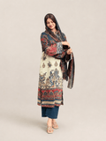 Blue pakistani with chiffon dupatta