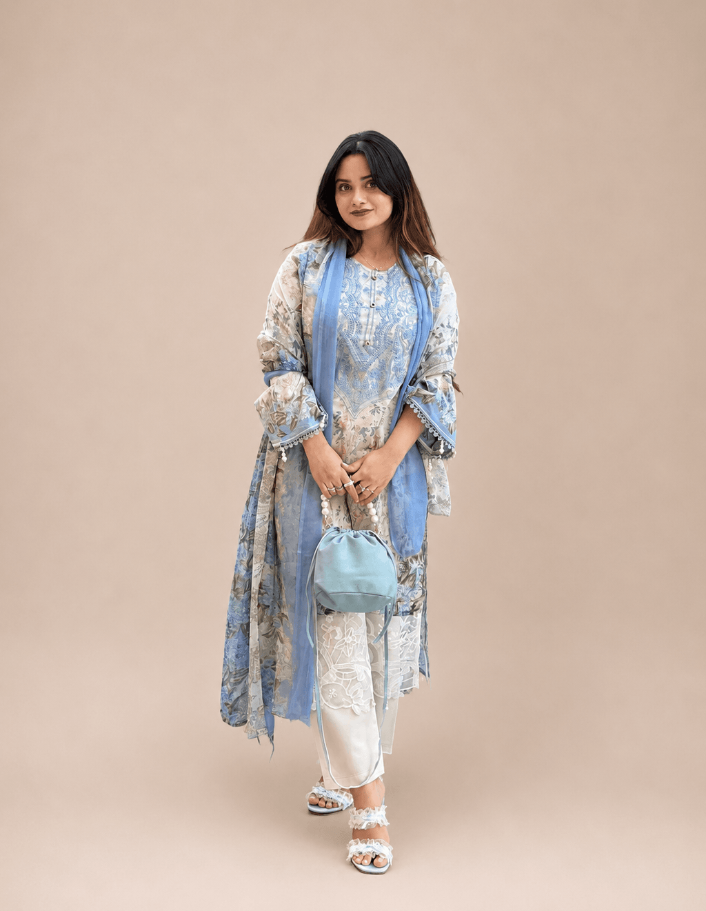 Pakistani Lawn with Chiffon Dupatta