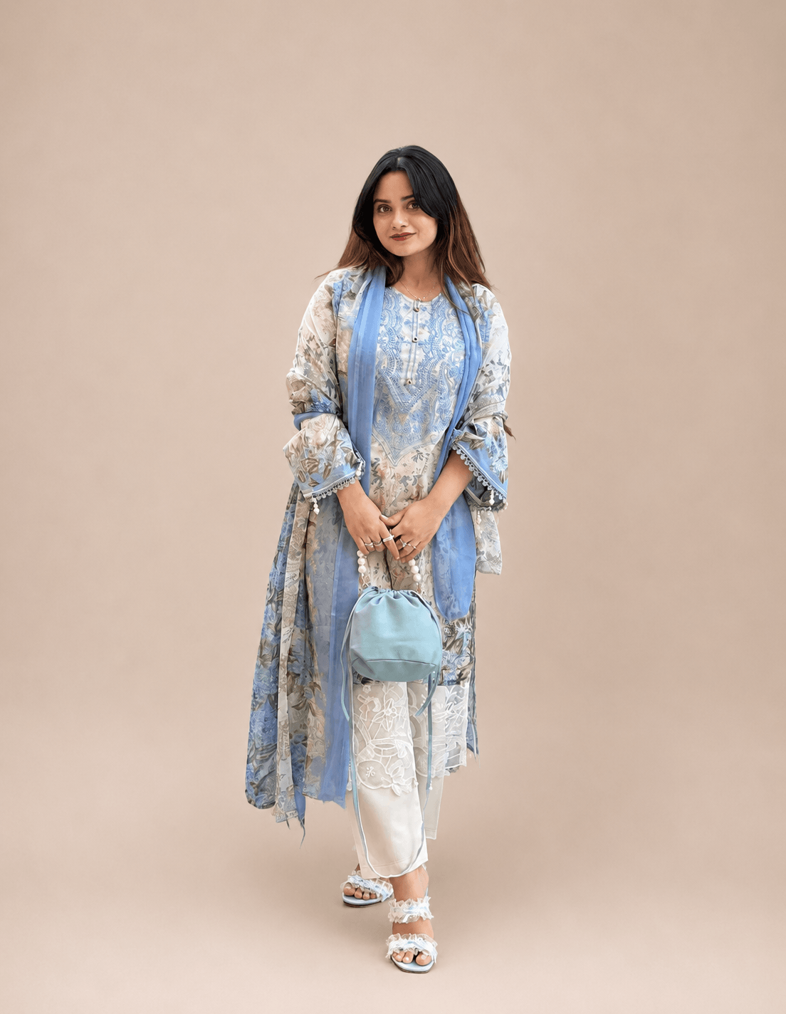 Pakistani Lawn with Chiffon Dupatta