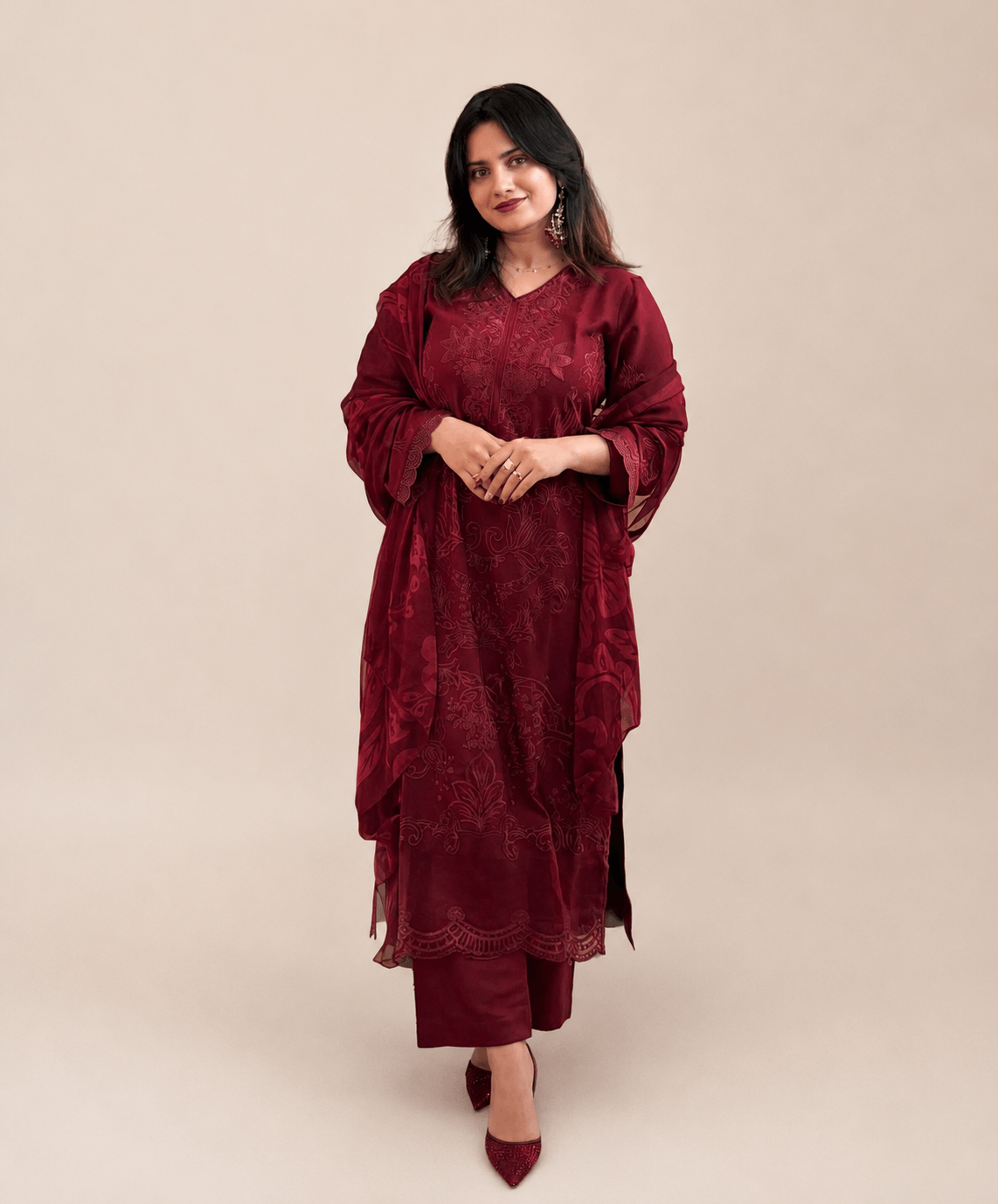 Rayon with Chiffon Dupatta
